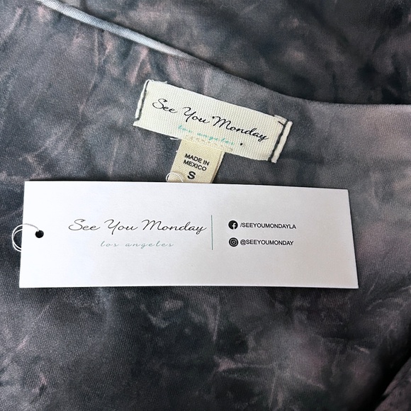 See You Monday Los Angeles Dress Bodycon Tie Dye Print Stretch Super Soft Cosy - Picture 11 of 16